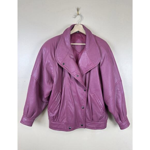 Jacqueline Ferrar Jackets & Blazers - Jacqueline Ferrar Mauve Leather Jacket